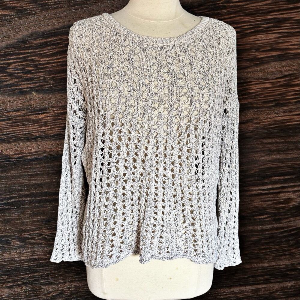 American Eagle Chunky Open Knit Pullover Sweater Size M‎ Womens Oatmeal Color